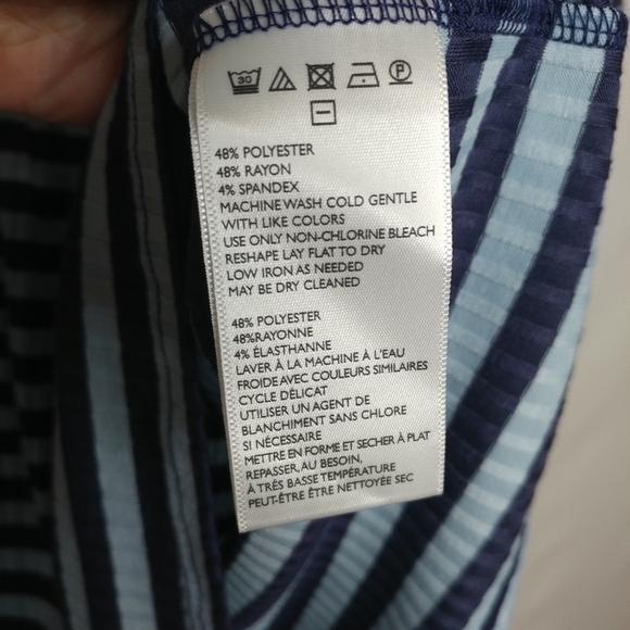 Urban Outfitters Knit Deep V Striped Blue Romper - Picture 12 of 13